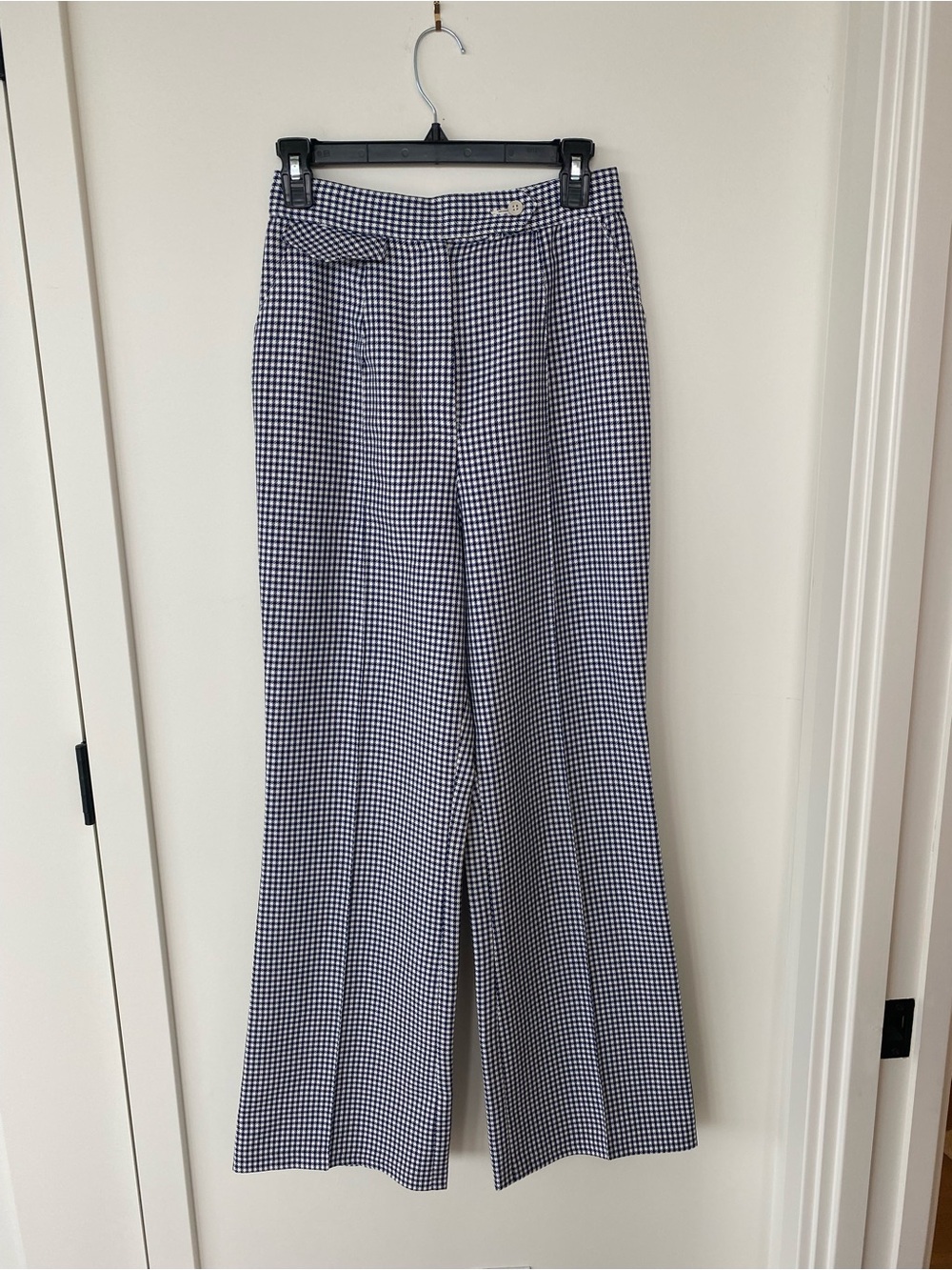 Vintage Evan Picone Navy and White  Straight-Leg Pants Size 12